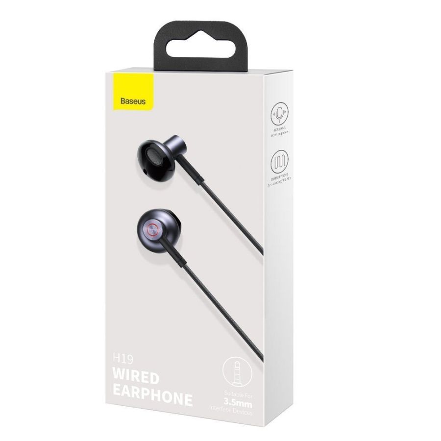 [INVALID] Baseus Wired Earphone H19 Encok 3.5mm Black