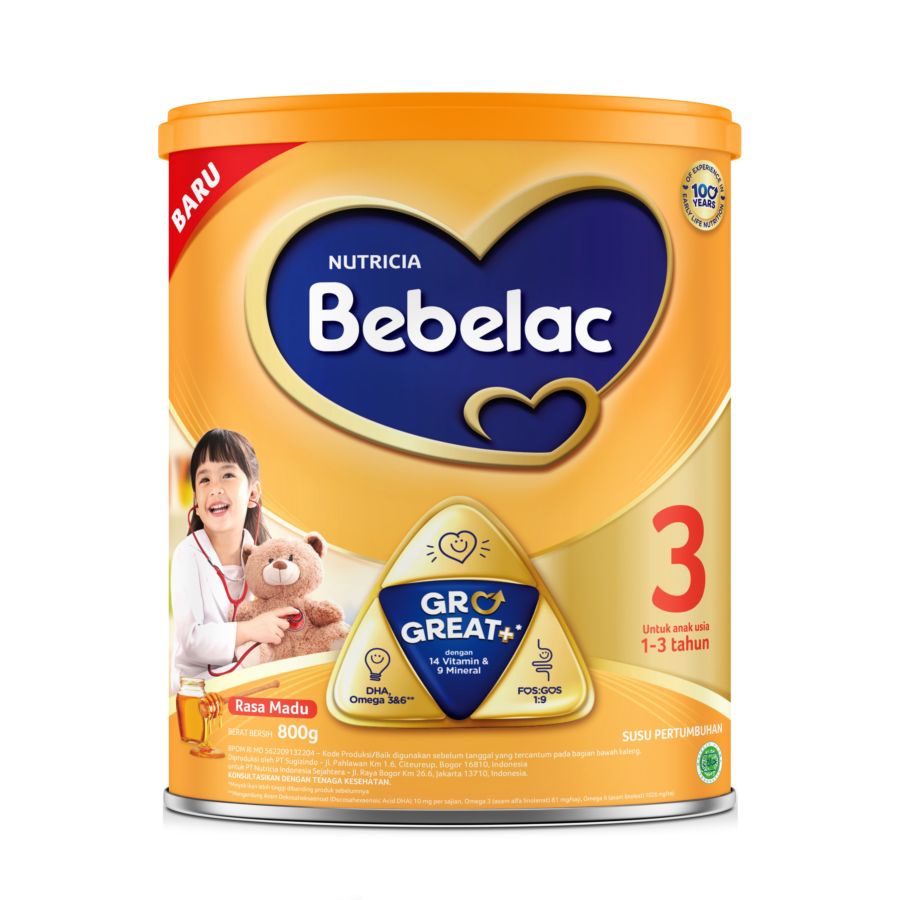 Bebelac 3 (1-3 Thn) Madu/Susu Formula 800gram