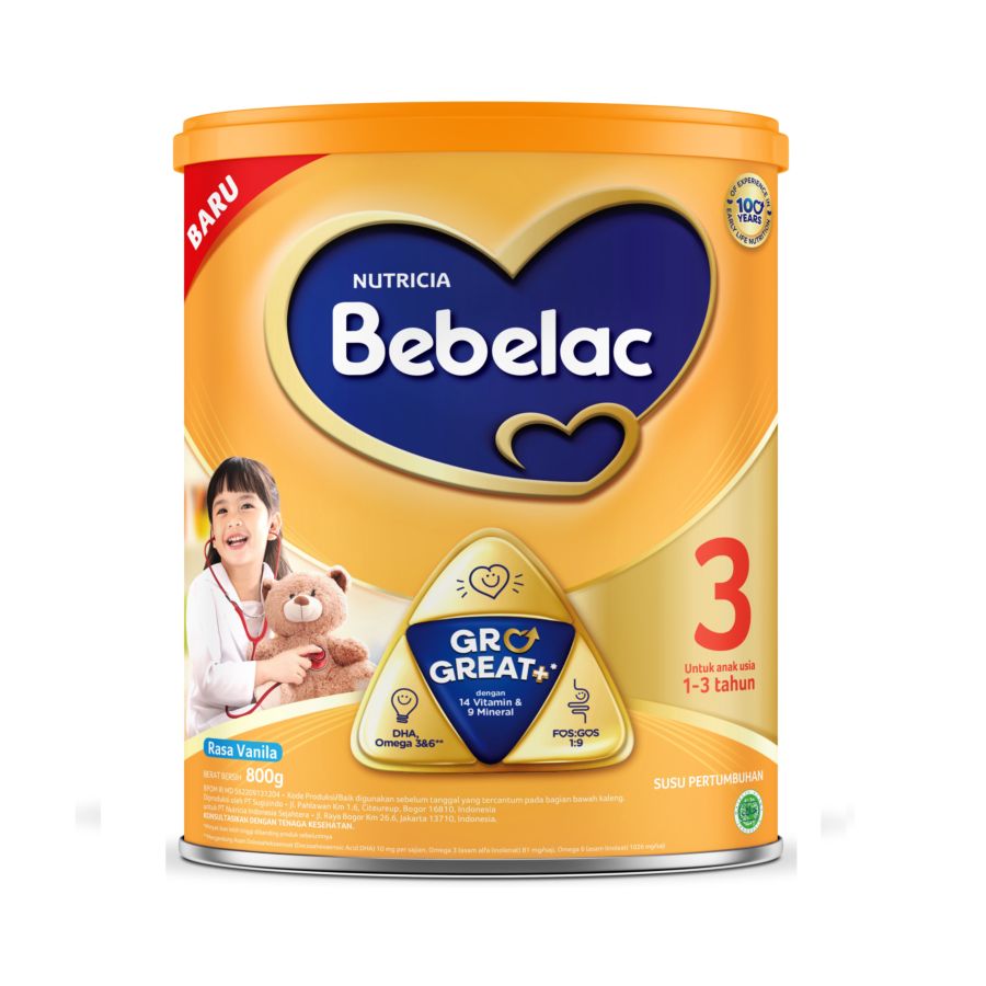 Bebelac 3 (1-3 Thn) Vanila/Susu Formula 800gram