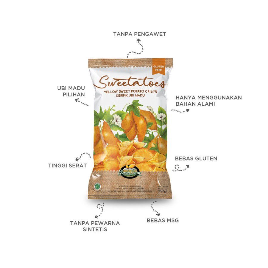 Bionic Farm Sweetatoes Keripik Ubi Madu Gluten Free 50gram