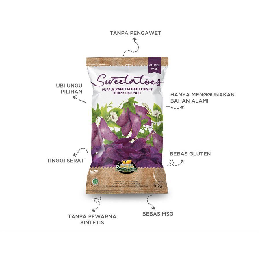 Bionic Farm Sweetatoes Keripik Ubi Ungu Gluten Free 50gram