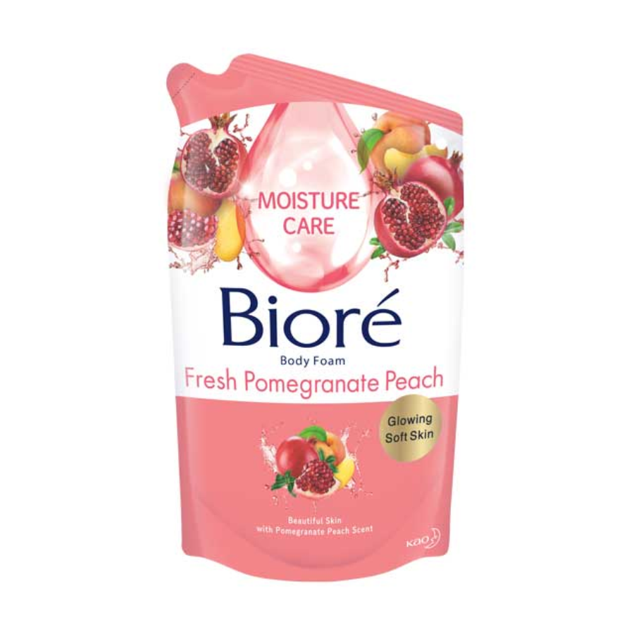 Biore Body Foam Fresh Pomegranate Peach Refill 400ml