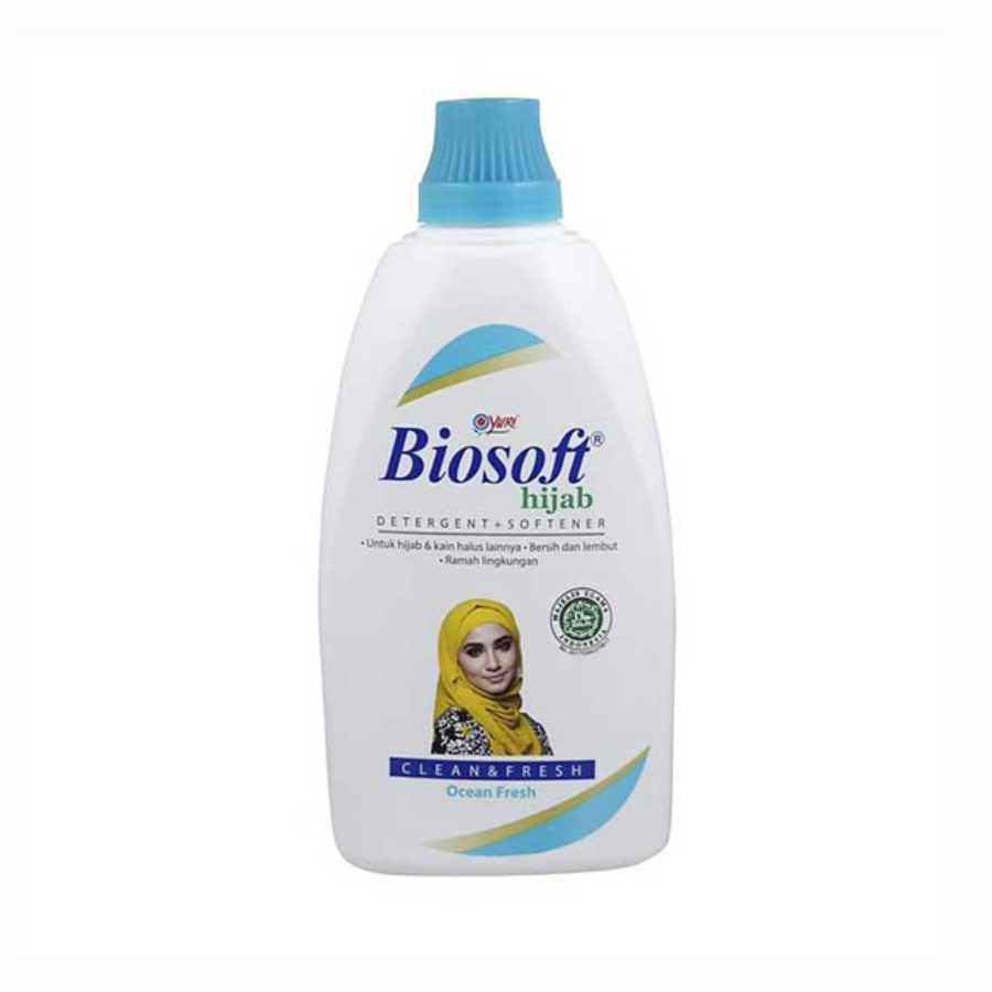 Biosoft Hijab Deterjen Softener Ocean Fresh Botol 900ml/Deterjen Cair