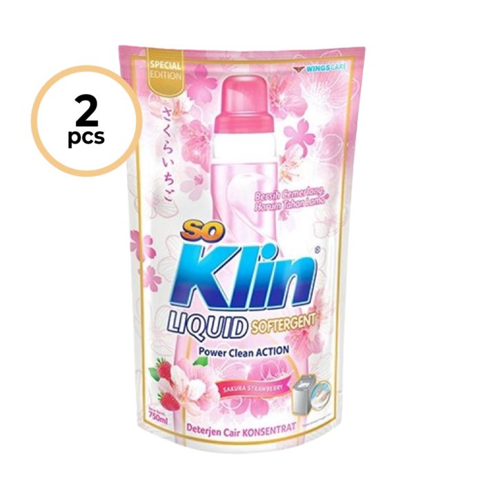 [Bundle 2] SoKlin Liquid Detergent Softergent Pouch Soft Sakura 720ml