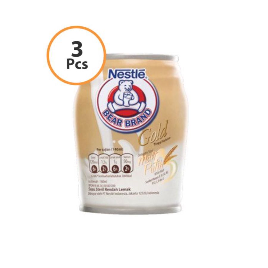 [Bundle 3] Bear Brand Gold White Malt Milk 140ml