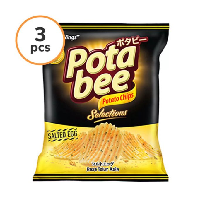 [Bundle 3] Potabee Potato Chips Salted Egg 68gr/Keripik Kentang