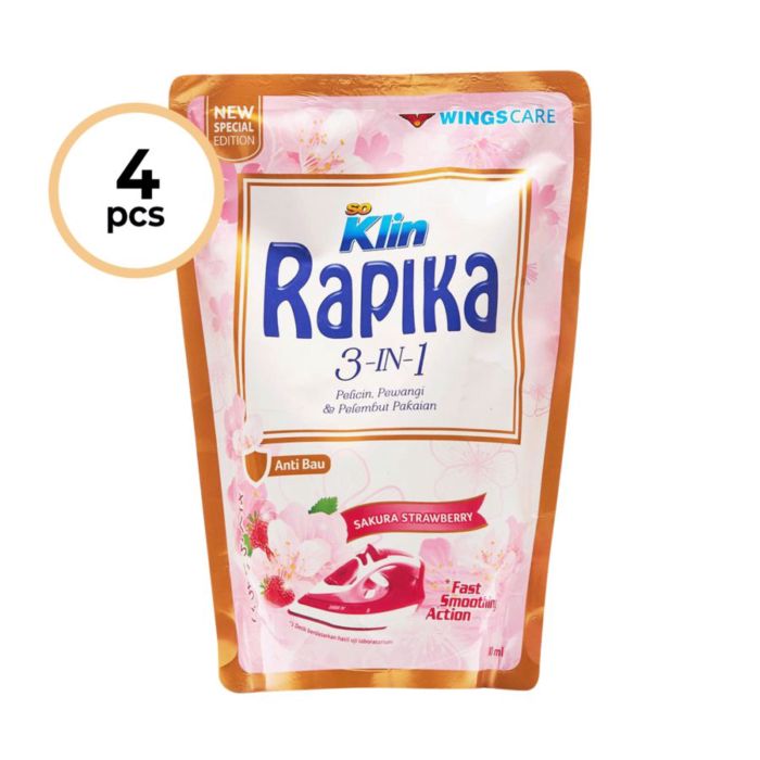 Bundle 4 Rapika Sakura Strawberry Pouch 400ml