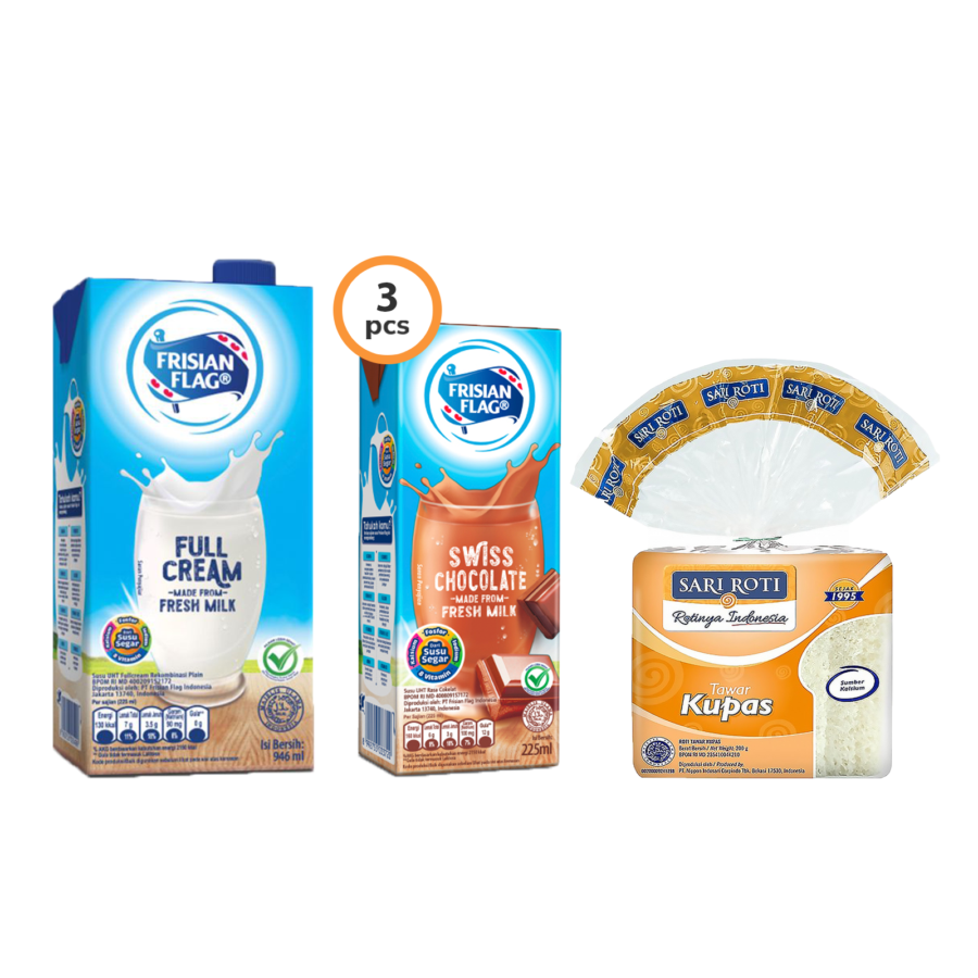 Bundle Sarapan Frisian Flag + Roti 1pcs
