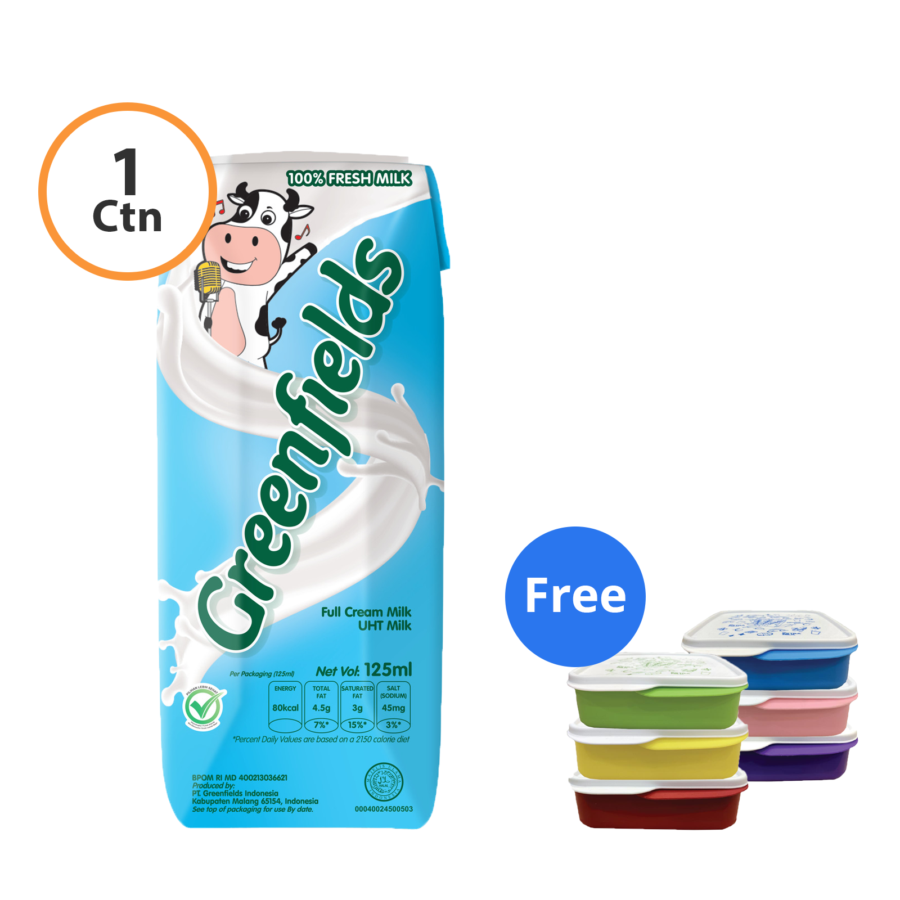 Buy 1 Greenfields UHT Full Cream 125ml 1 Dus 40 Pcs Free Lunch Box Greenfields 1pcs