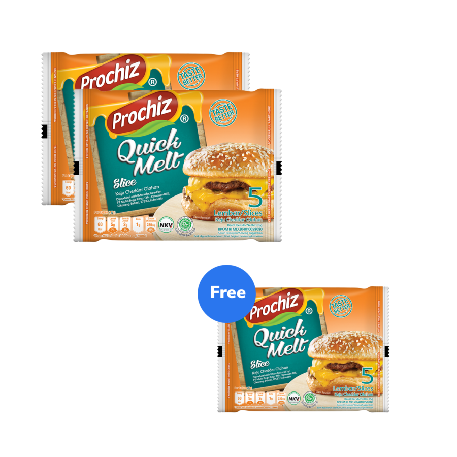 Buy 2 Get 1 Prochiz Quick Melt Slice 5's/Keju