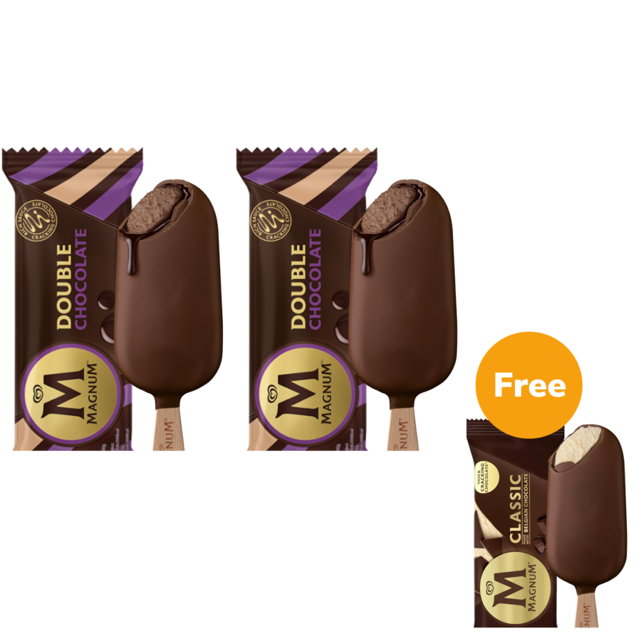 Buy 2 Get 1 Walls Magnum Double Choco Free Magnum Classic