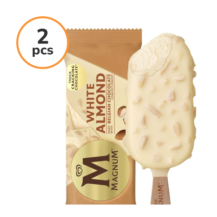 Buy 2 Magnum White Almond Ice Cream 80 ml 1pcs