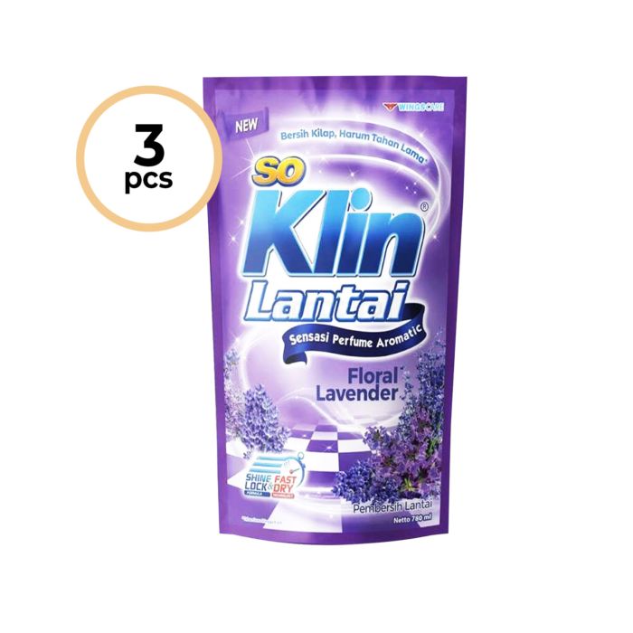Buy 3 SoKlin Pembersih Lantai Floral Lavender 780ml