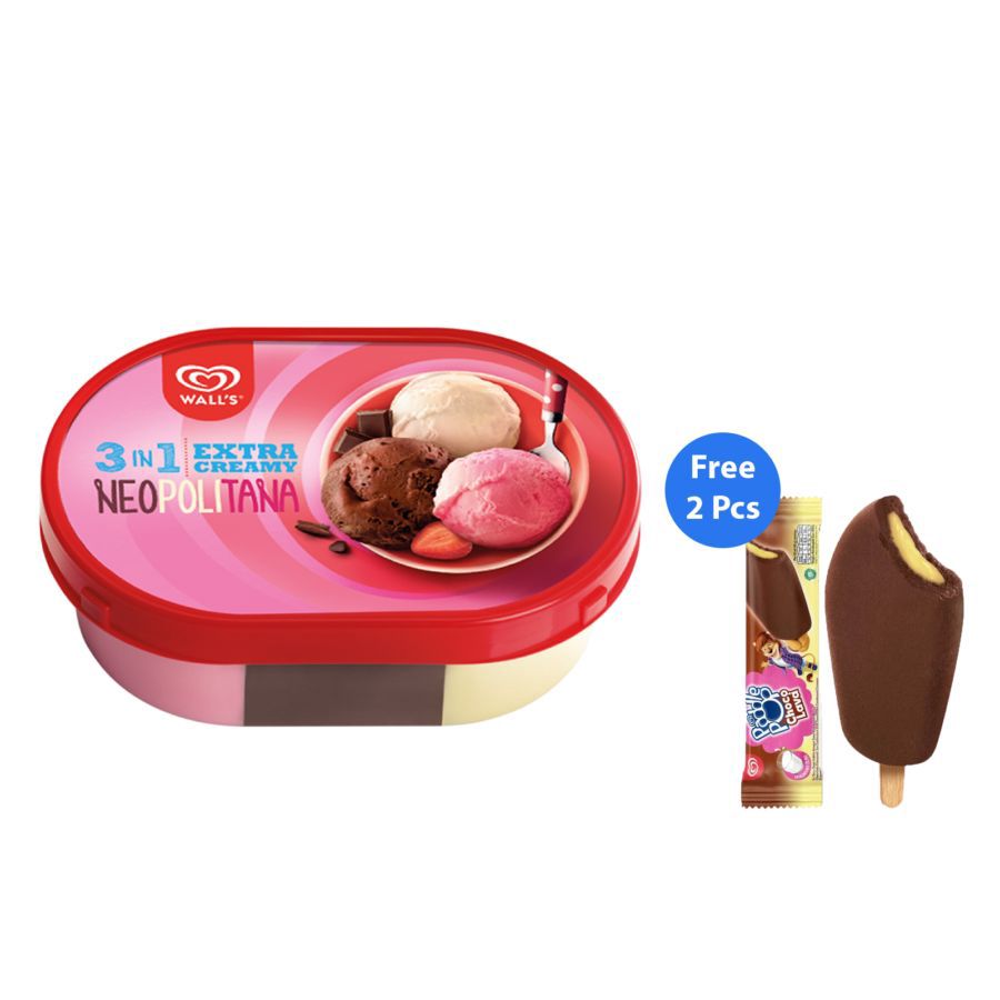 Buy Walls Neopolitana Free 2 Choco Lava 1pcs