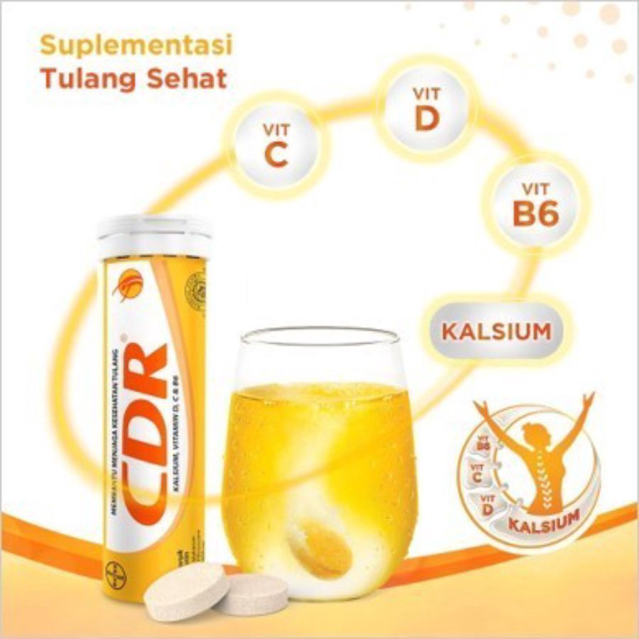 CDR Effervescent Rasa Jeruk Suplemen Kesehatan dan Tulang 10tablet