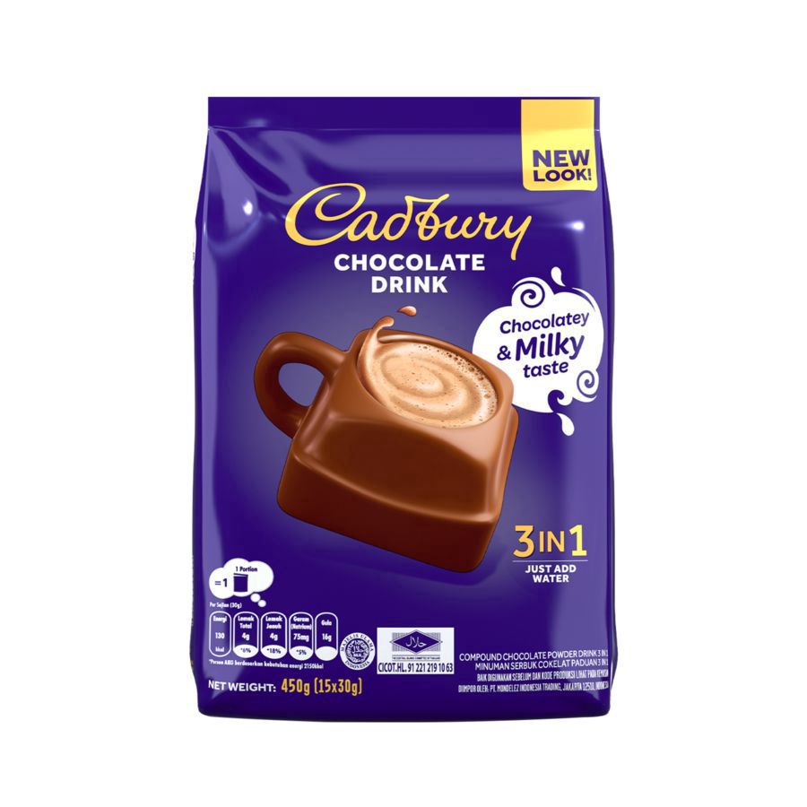 Cadbury 3 in 1 Hot Chocolate Drink 30gr 13sachets