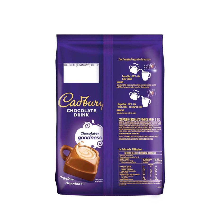 Cadbury 3 in 1 Hot Chocolate Drink 30gr 13sachets