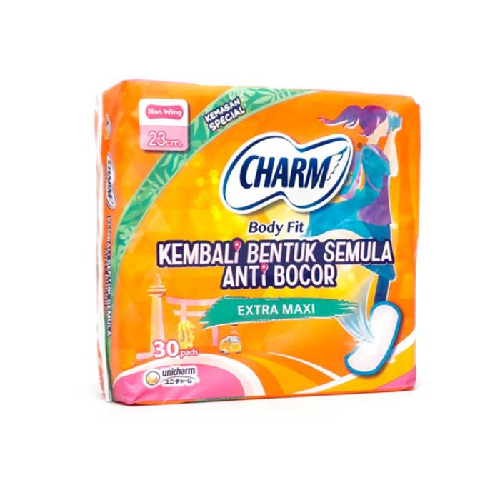 Charm Body Fit Extra Maxi Non Wing 23 cm Pembalut Kewanitaan
