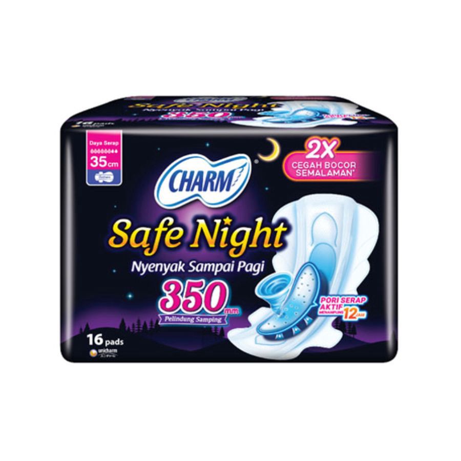 Charm Body Fit Safe Night Wing 35cm 16pcs/Pembalut 1packs