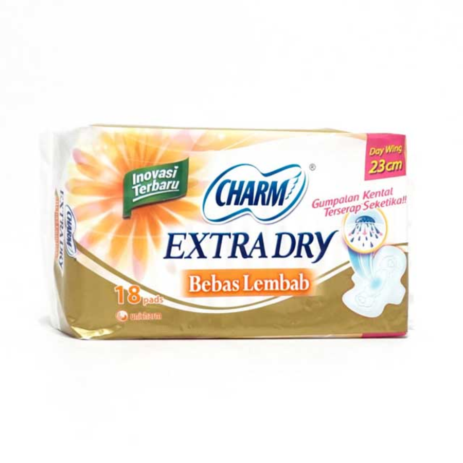 Charm Extra Dry Slim Wing 23cm Pembalut Kewanitaan 18pads