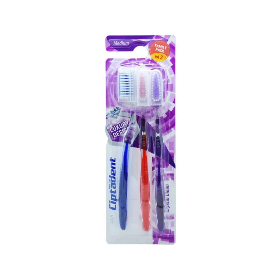 Ciptadent Toothbrush Crystal Kotak Medium 3pcs