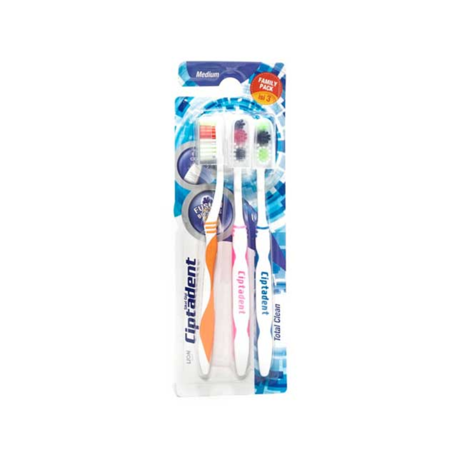 Ciptadent Toothbrush Total Clean Medium isi 3 1pack