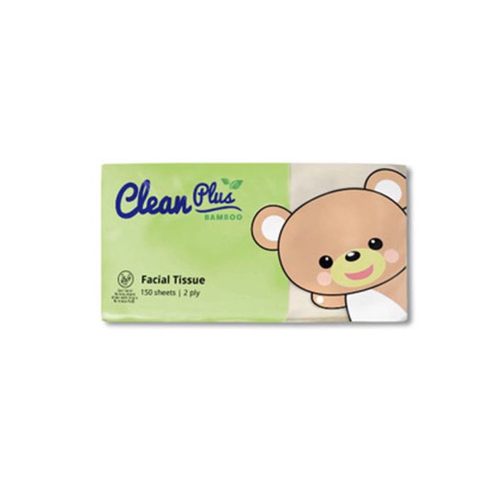 Clean Plus Bamboo Soft Pack Facial Tissue 150 Sheets/Tisu Wajah 150sheets