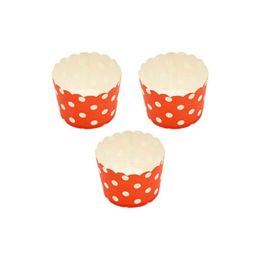 Cup Kertas Muffin Kecil Polkadot Merah - Astro Basics 1packs