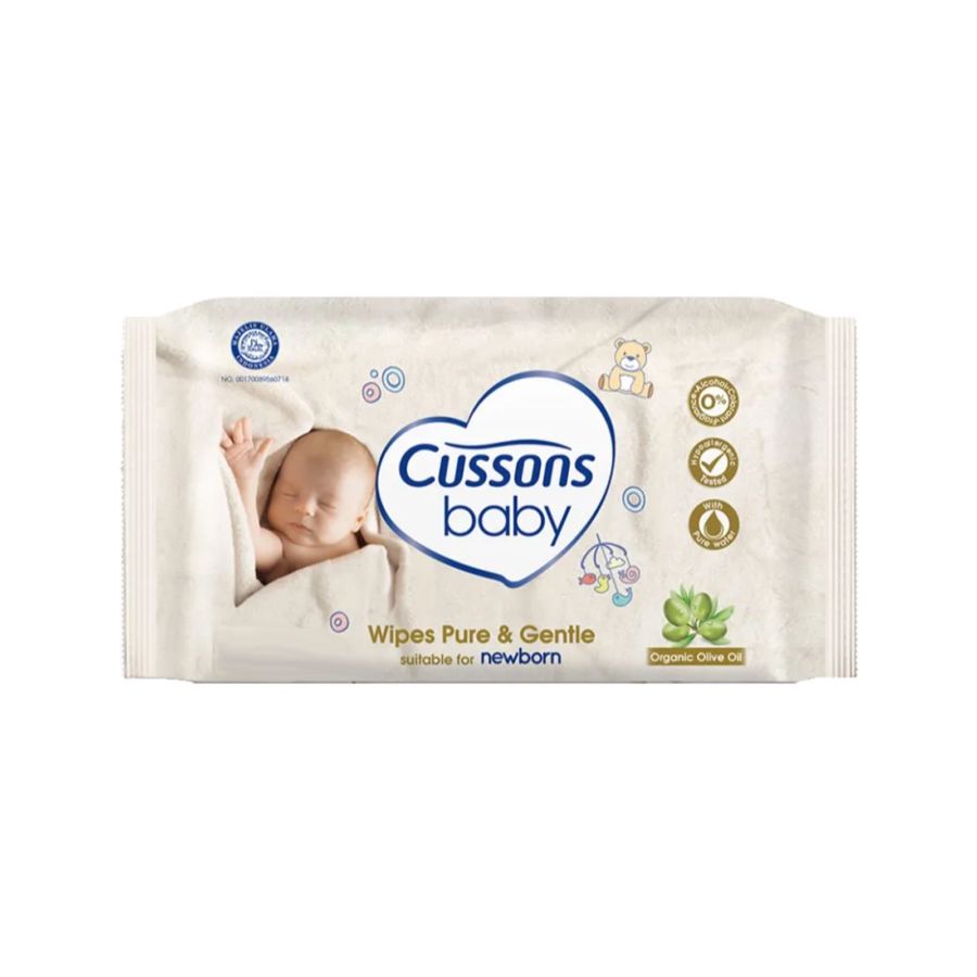 Cussons Baby Wipes Pure & Gentle Organic Olive Oil 45sheets