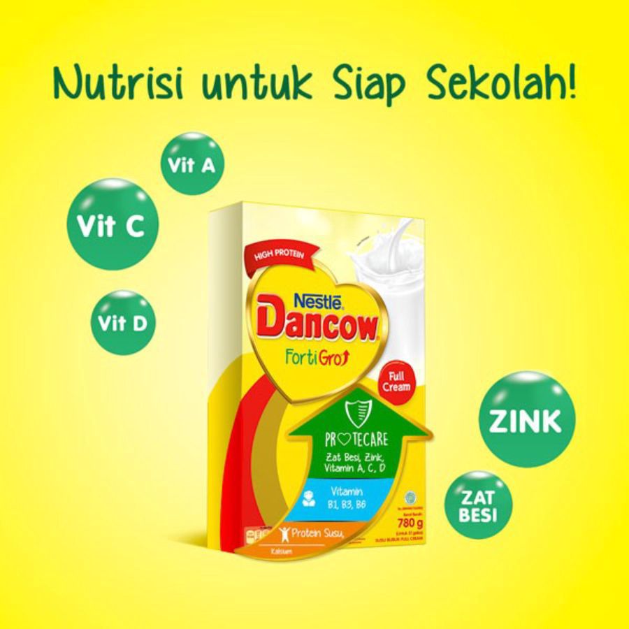 Dancow FortiGro Full Cream Susu Formula 6-12 Tahun 780gram