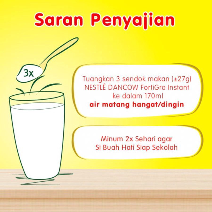 Dancow FortiGro Full Cream Susu Formula 6-12 Tahun 780gram