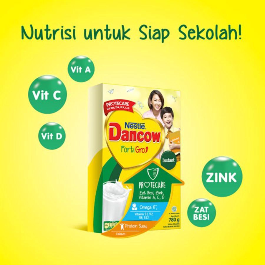 Dancow FortiGro Instant Susu Formula 6-12 Tahun 780gram