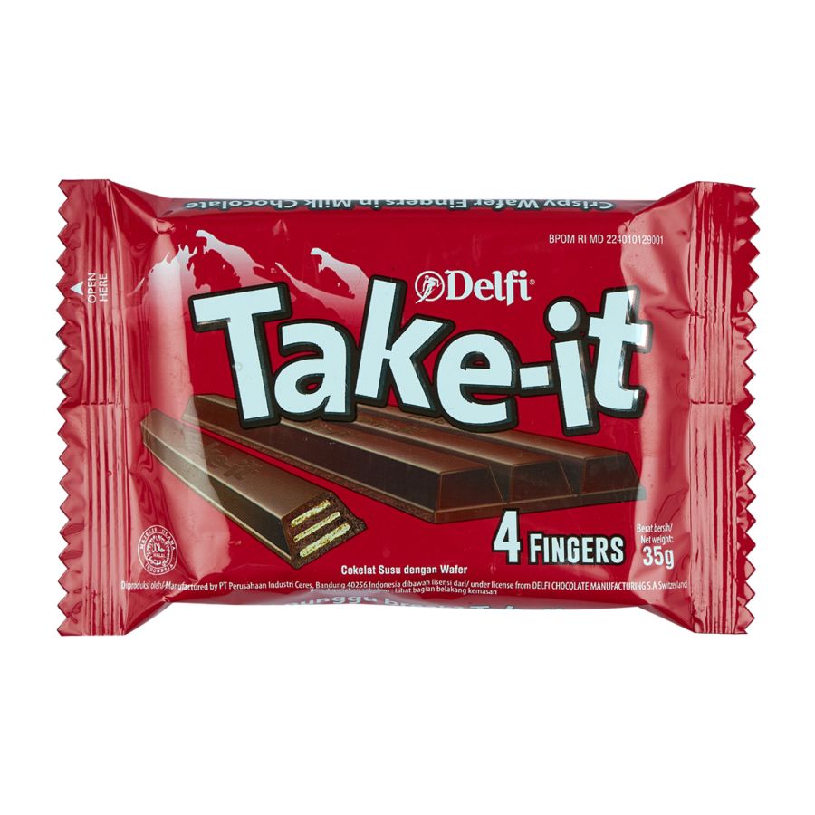 Delfi Take It 4Fingers Milk/Cokelat 35gram