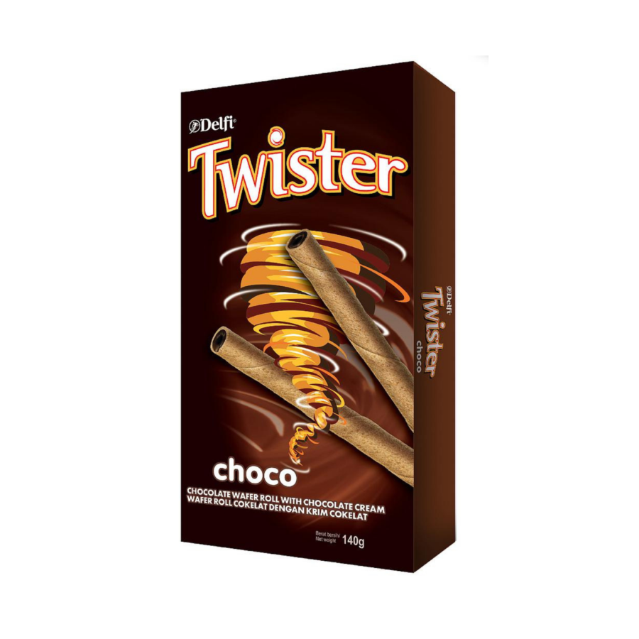 Delfi Twister Chocolate Wafer Roll 140gram