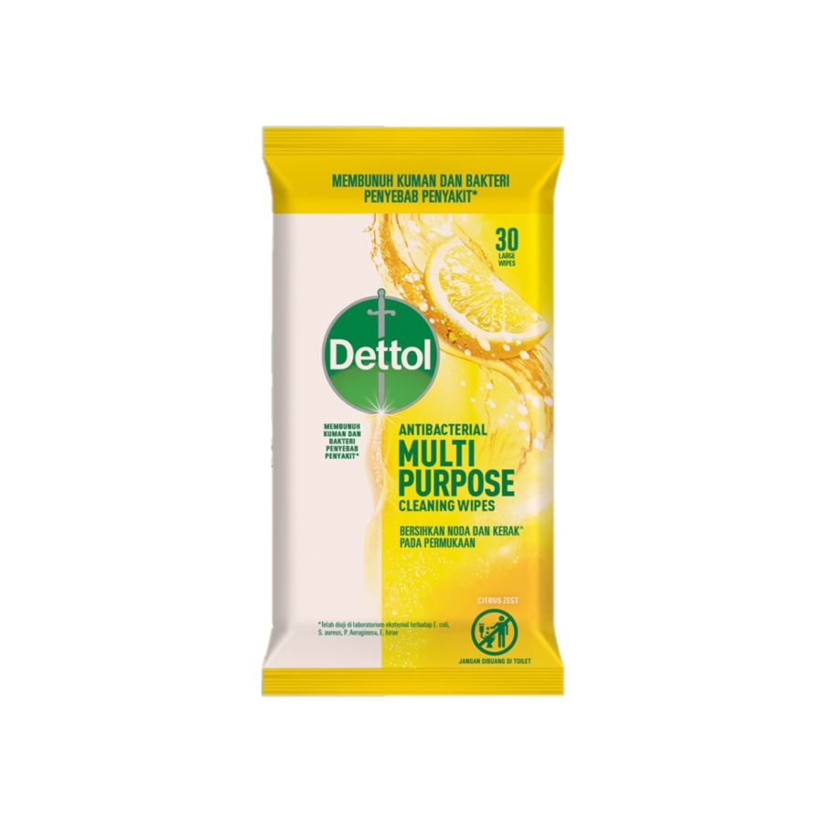 Dettol Multi Purpose Cleaner Wipes Lemon/Tisu Basah 30sheets