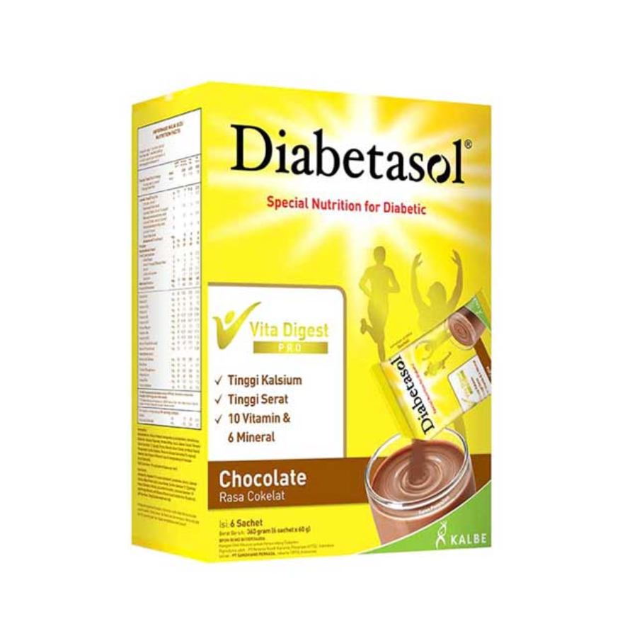 Diabetasol Vita Digest Stick Pack Coklat 60gr x 6pcs