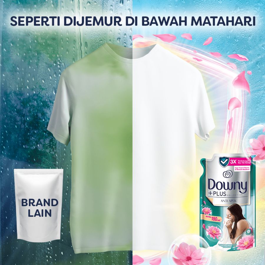 Downy Plus Anti Apek Pewangi dan Pelembut Pakaian 1350ml