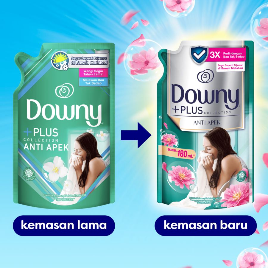 Downy Plus Anti Apek Pewangi dan Pelembut Pakaian 1350ml