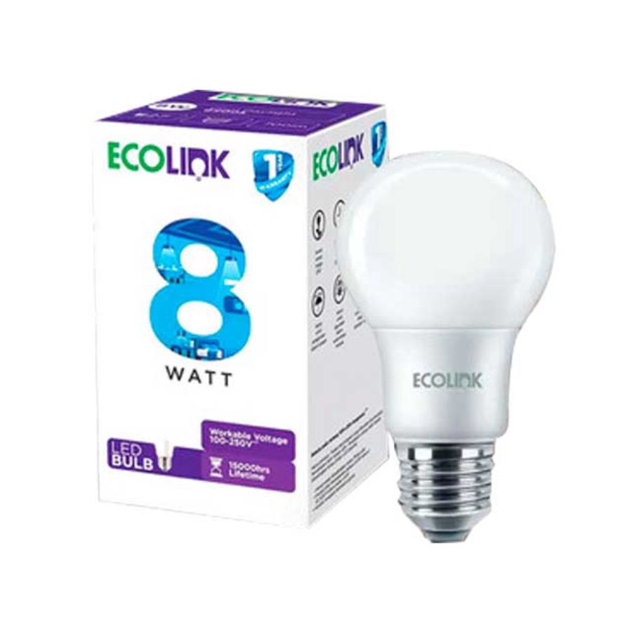 Ecolink Led Bulb 8W E27 6500K 1CT/12 1pcs