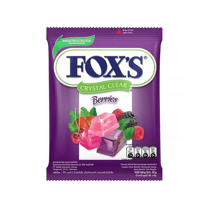 Fox's Crystal Clear Berries 90gr isi 20pcs 90gram 90gram