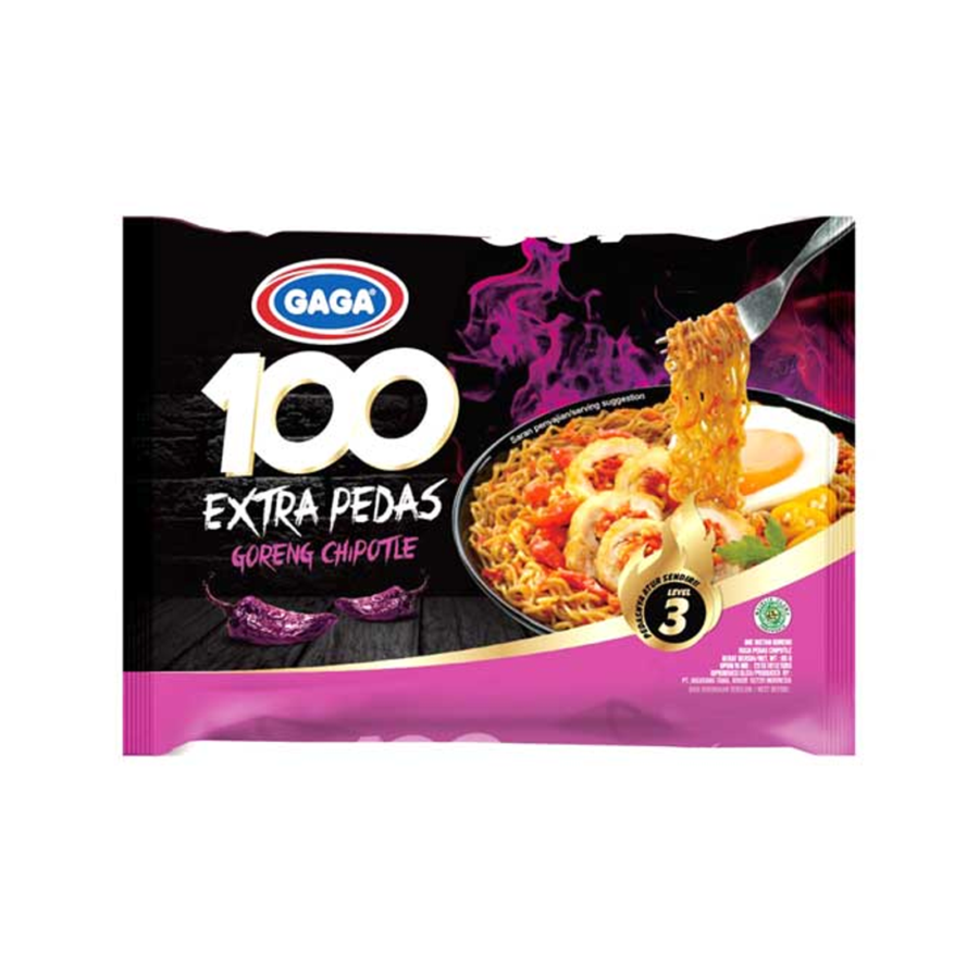 Gaga 100 Extra Pedas Goreng Chipotle/Mie instan 85gram 85gram
