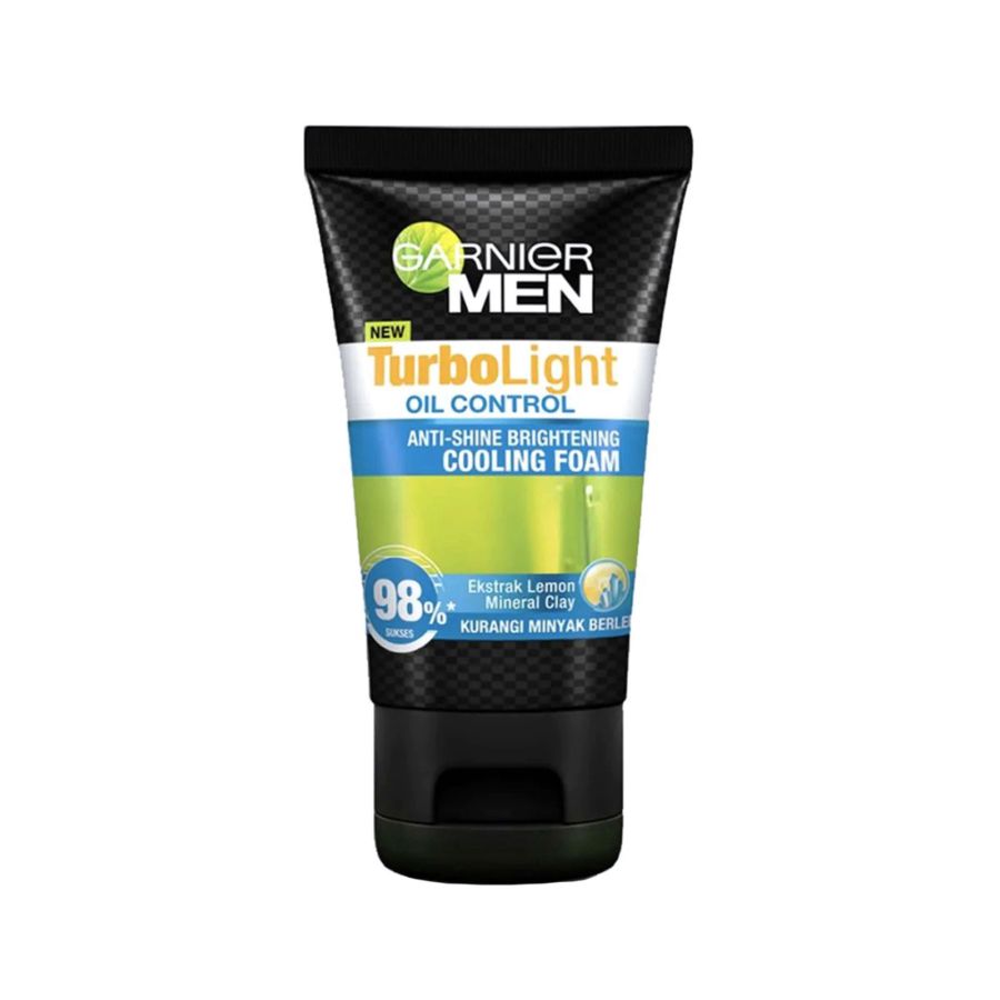 Garnier Men Turbo Light Oil Control Cooling Foam Face Wash/Sabun Cuci Muka 100ml