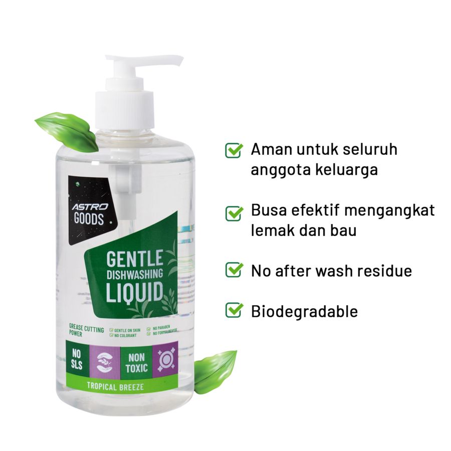Gentle Dishwashing Liquid 500ml/Sabun Cuci Piring - Astro Goods 500ml