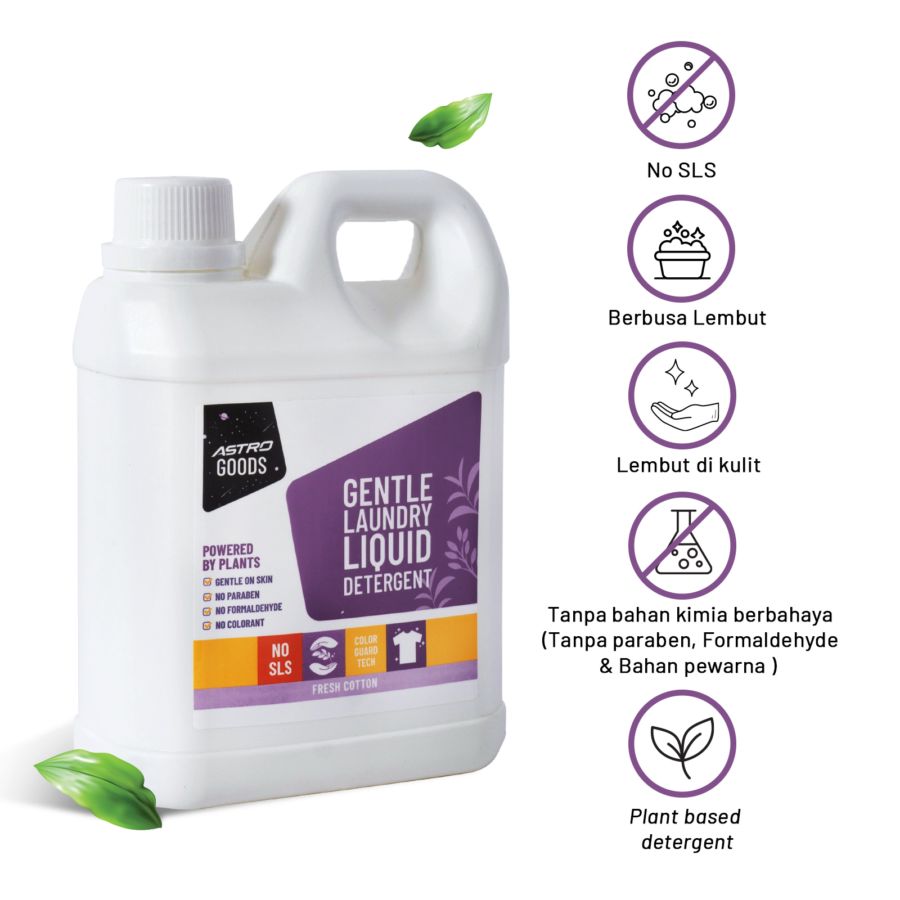 Gentle Laundry Liquid Detergent Baby Safe 1000ml - Astro Goods 1000ml