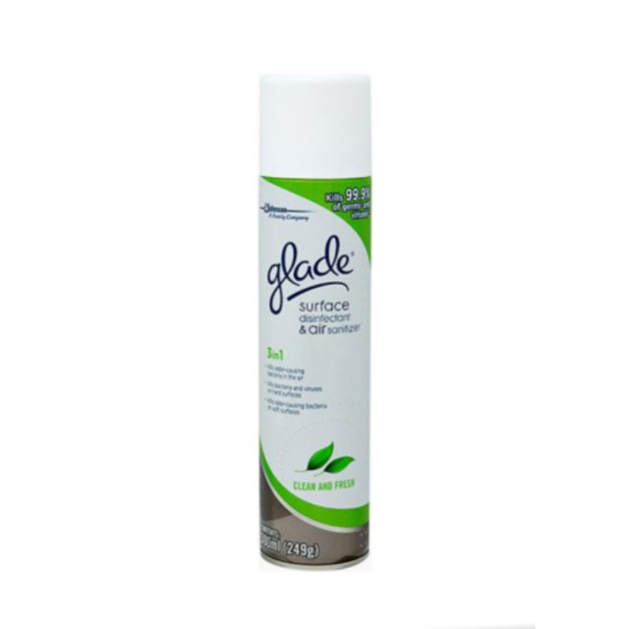 Glade 3 in 1 Surface Disinfectant Air Sanitizer 250ml/Pewangi Ruangan 1pcs