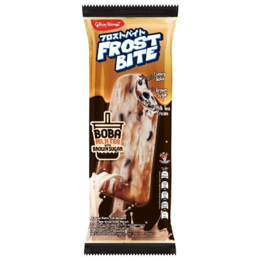 Glico Wings Frostbite Boba Milk Tea Ice Cream 1 Pcs/Es Krim 60ml