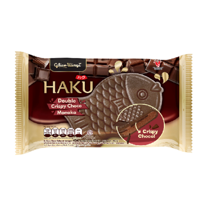 Glico Wings Haku Double Choco & Crispy Monaka Ice Cream/Es Krim