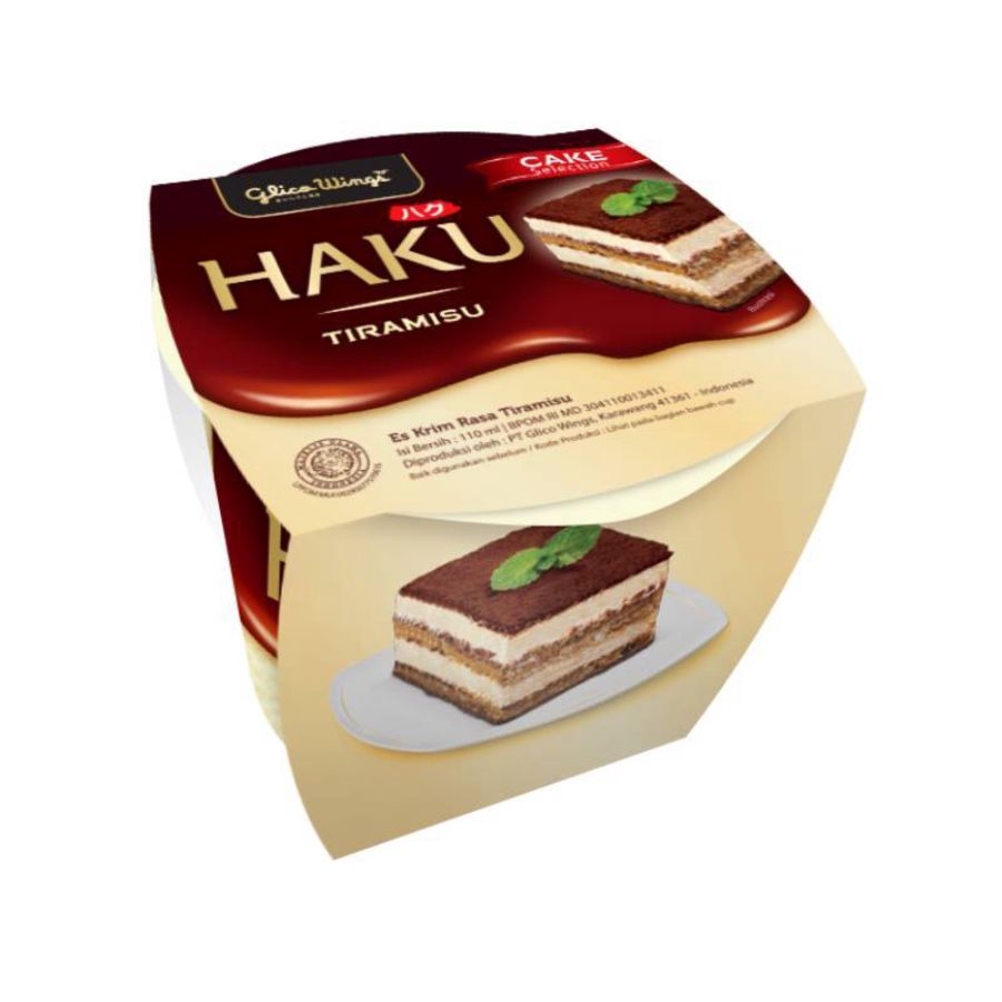 Glico Wings Haku Tiramisu Cup Ice Cream/Es Krim 110ml