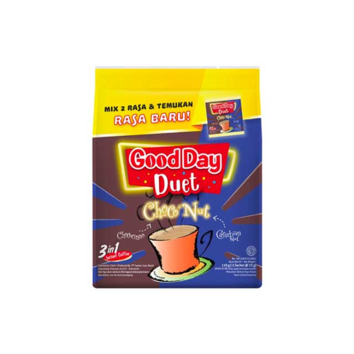 Good Day Duet Choco Nut 3in1 Kopi Bubuk 5 sachets x 22gr