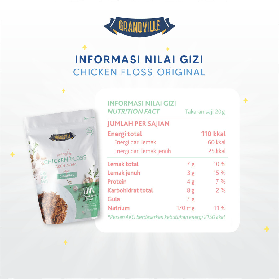 Grandville Crunchy Chicken Floss Abon Ayam Original 100gram